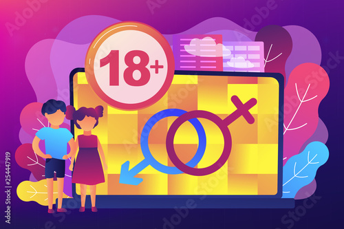 Adult content concept vector illustration.