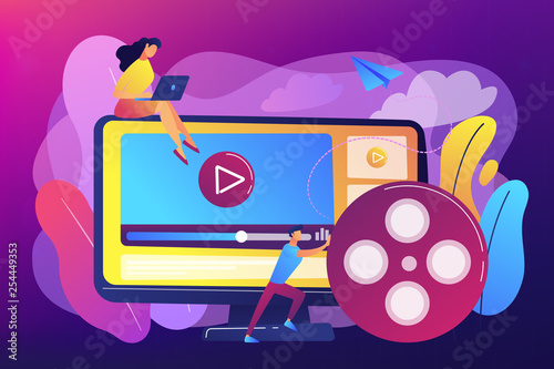 Video content marketing concept vector illustration.