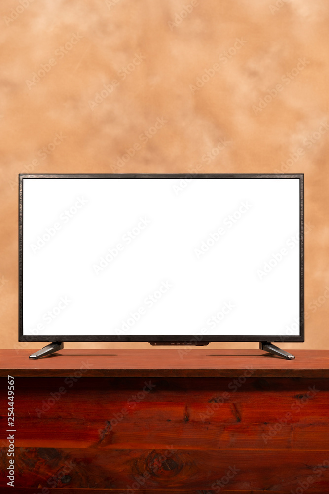 Flat TV With Blank Screen and Copy Space Vertical Format