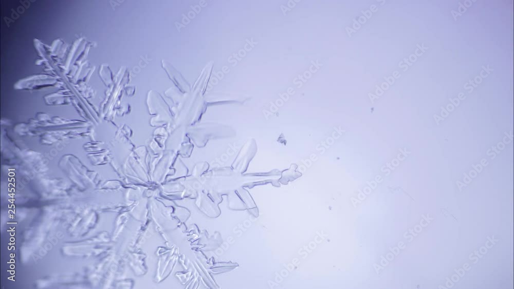 magical christmas background in the form of a growing snowflake