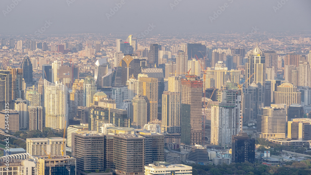 Fototapeta premium Bangkok city. Cityscape of Bangkok modern office buildings, Thailand.