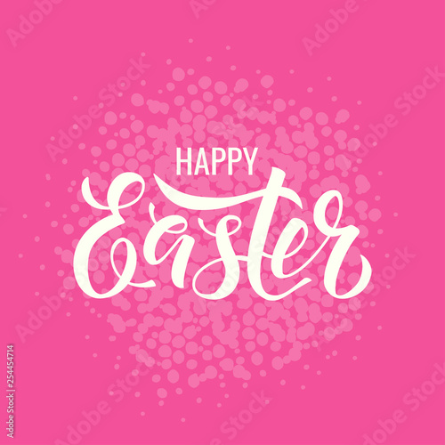 Easter lettering written by brush pen, vector