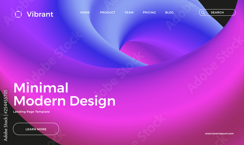 Trendy abstract design template with 3d flow shapes. Dynamic gradient composition. Applicable for landing pages, covers, brochures, flyers, presentations, banners. Vector illustration. Eps10