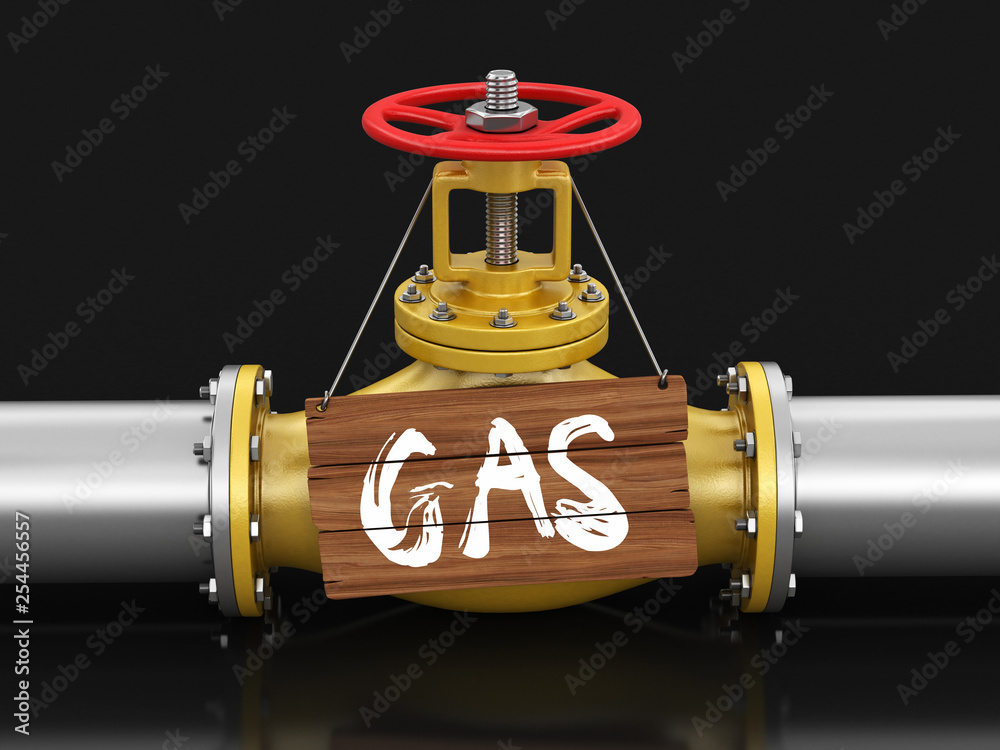Pipeline with Gas. Image with clipping path