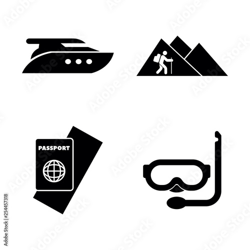 Adventure, Vacation, Trip. Simple Related Vector Icons
