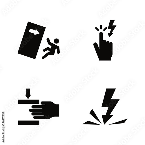Foto Warning Signs, Danger. Simple Related Vector Icons