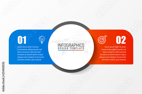 Infographic design template. Creative concept with 2 steps