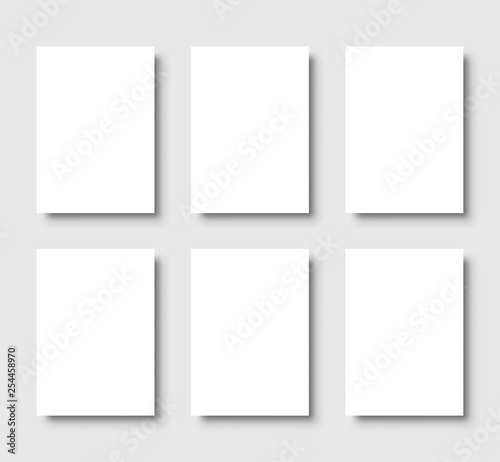 Empty white poster. Paper blank template. Vector illustration. © 32 pixels