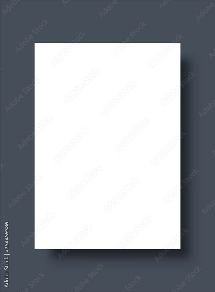 Empty white poster. Paper blank template. Vector illustration. Empty white poster. Paper blank template. Vector illustration.