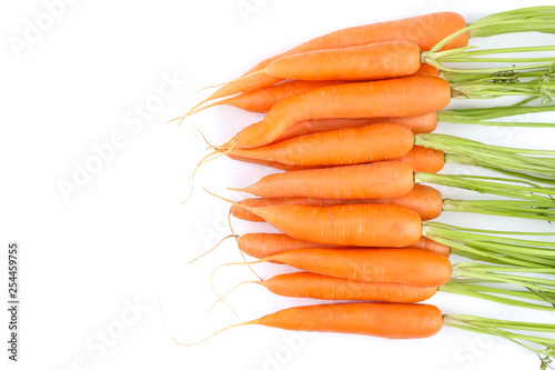 Fresh carrot isolated on white background Poster Mural XXL