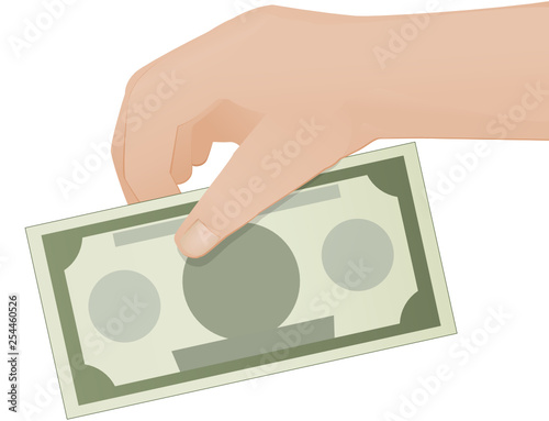 Main et son billet vert