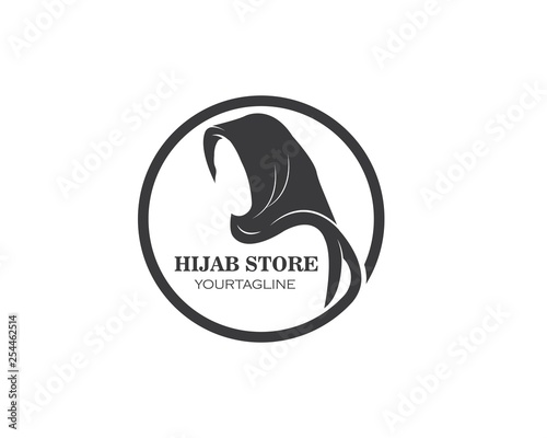 hijab logo vector,culture of woman muslim fashion