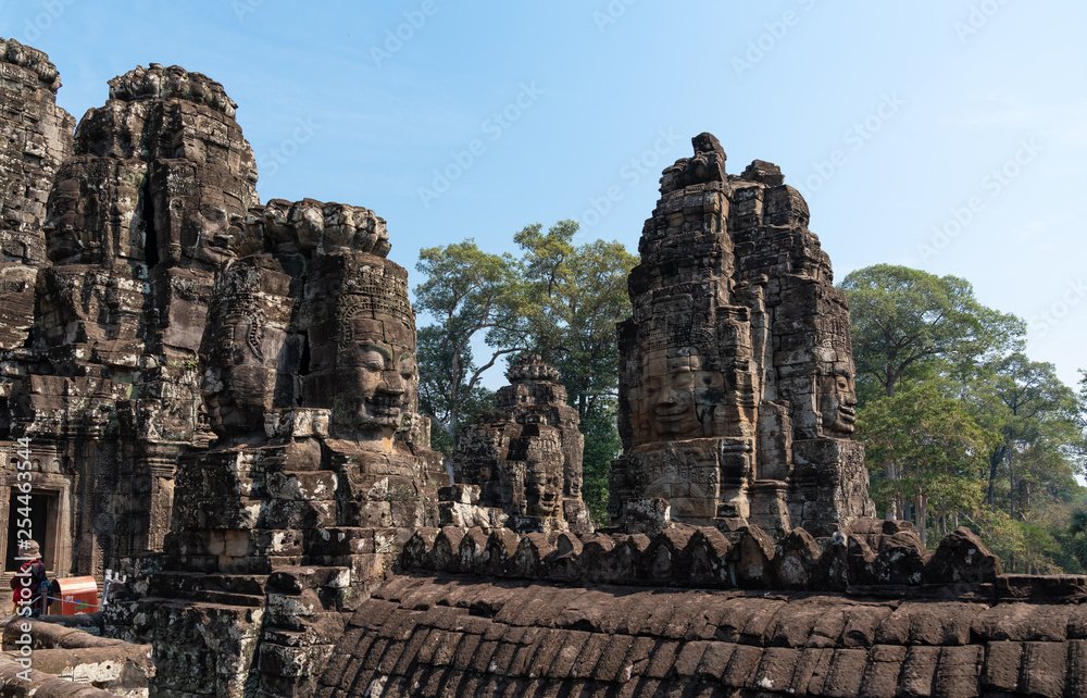 Angkor stone faces