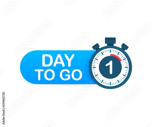 One day to go. Time icon. Vector illustration on white background.