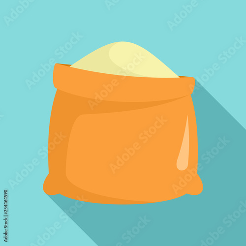 Sack of flour icon. Flat illustration of sack of flour vector icon for web design