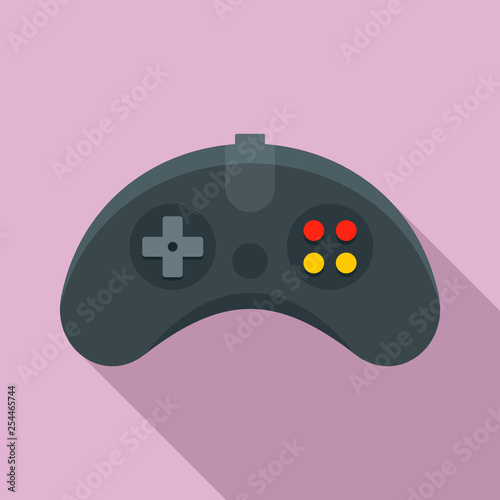 Ergonomic joystick icon. Flat illustration of ergonomic joystick vector icon for web design