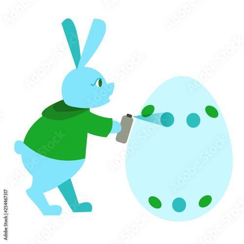 Color Easter bunny painting graffiti for greeting card, ad, promotion, poster, flier, blog, article