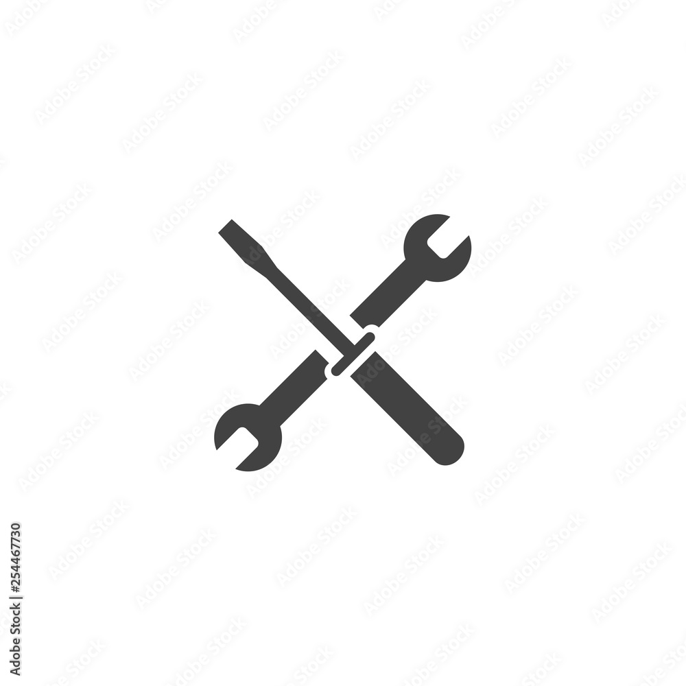 Wrench and screwdriver vector icon Wrench and screwdriver vector icon