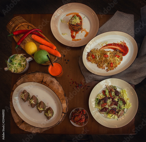 Healthy vegeterian food on ...