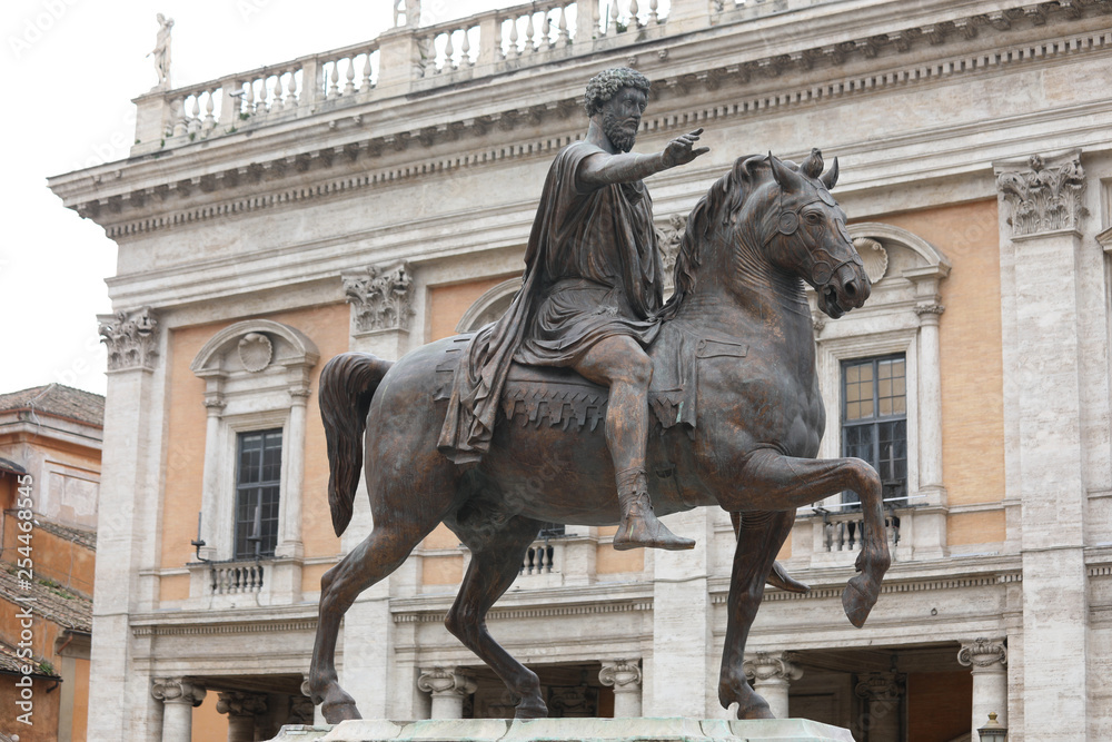 ancient Equestrian Statue of Marcus Aurelius is an Roman statue