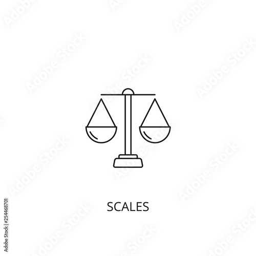 Scales vector icon, outline style, editable stroke
