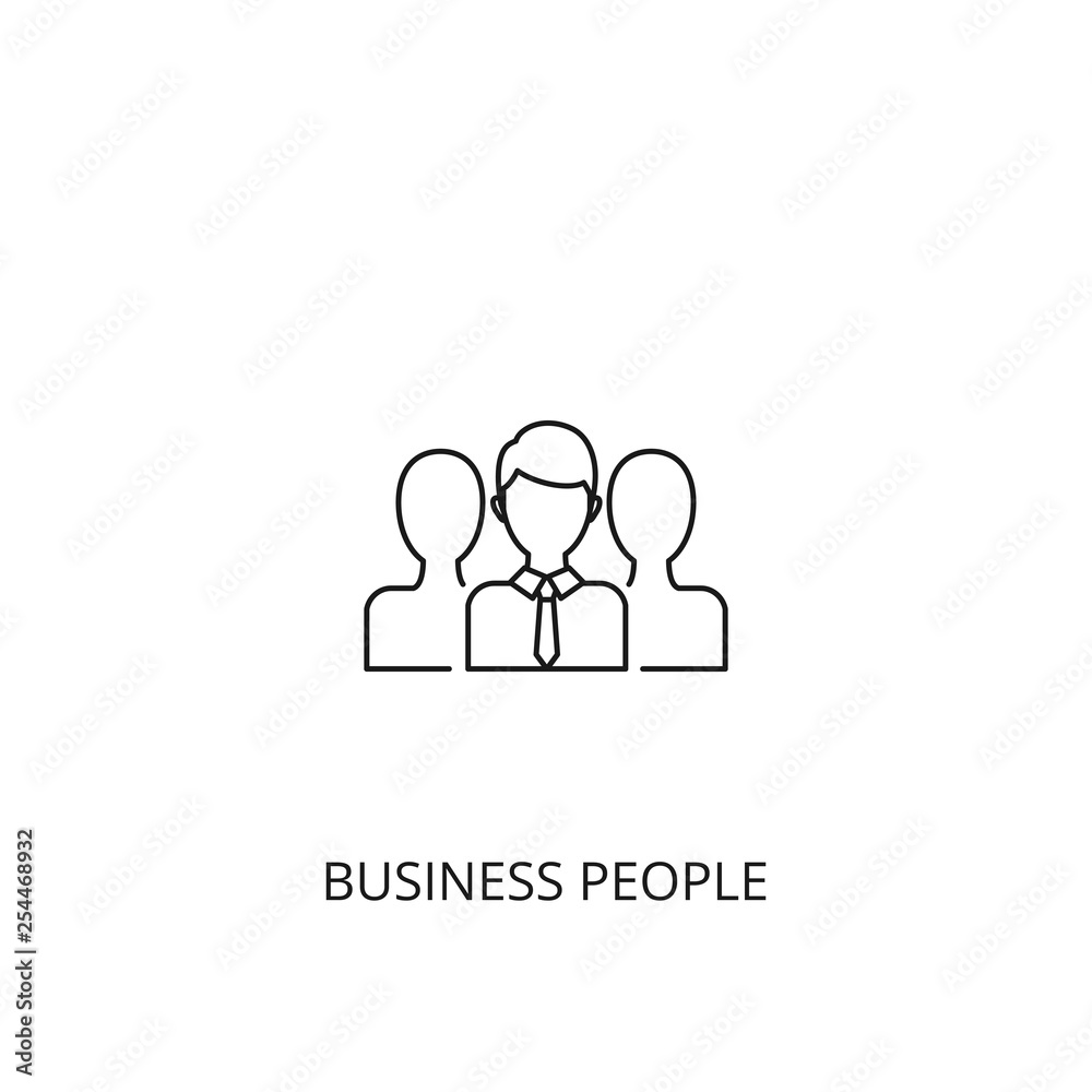 Business people vector icon, outline style, editable stroke