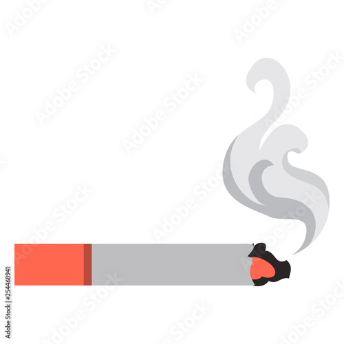 Burning smoke cigarette icon. Cartoon of burning smoke cigarette vector icon for web design isolated on white background