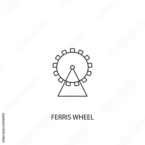 Ferris wheel vector icon, outline style, editable stroke