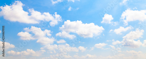 beautiful blue sky with white clouds background, Nature background, Banner