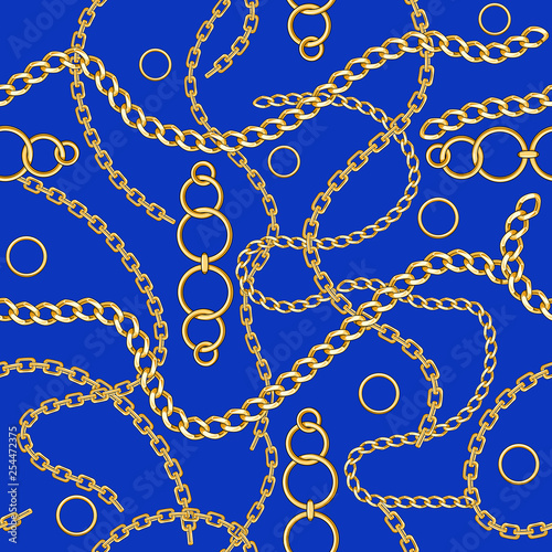 Blue seamless pattern chain