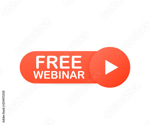 Free Webinar Button, Badge, icon, logo. Vector illustration.