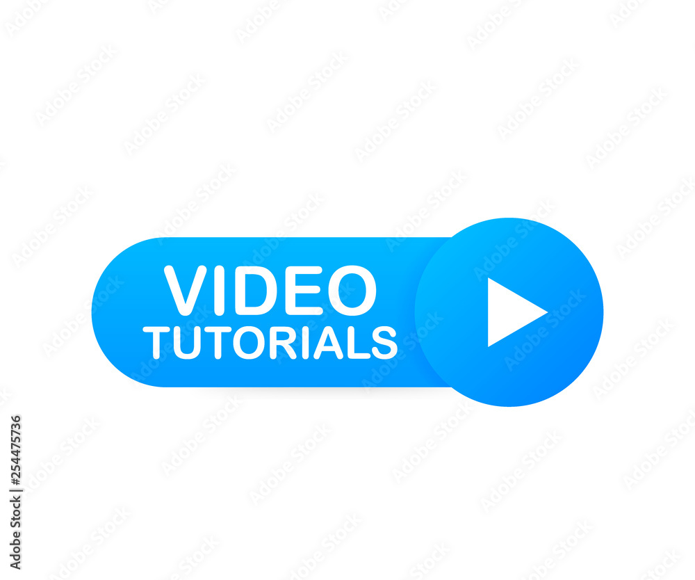 Video tutorials Button, icon, emblem, label. Vector illustration Video tutorials Button, icon, emblem, label. Vector illustration