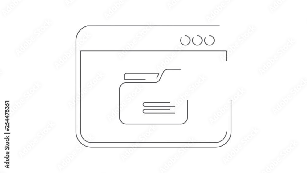 Folder on computer window Folder on computer window