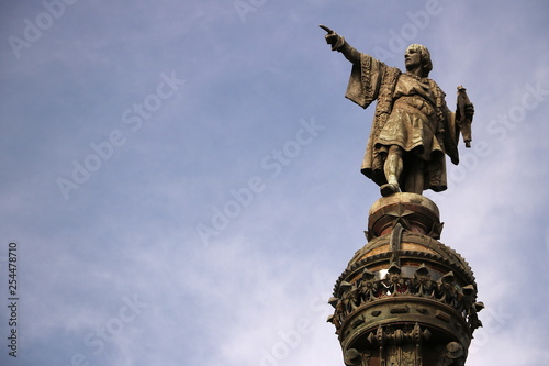 Christopher Columbus monument at the port of Barcelona