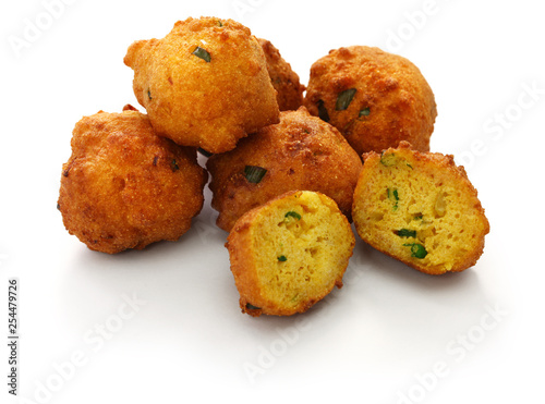 homemade hush puppies, southern food, deep fried cornbread balls