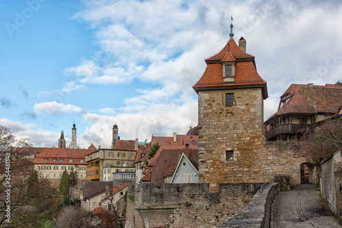 Rothenburg ob der Tauber with traditional German houses, Bavaria, Germany