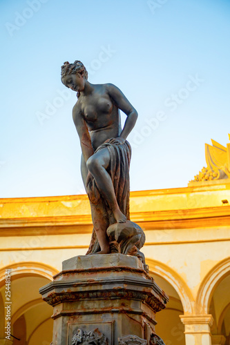 Fountain with Venus statue at fish market in Trapani  Sicily  Italy