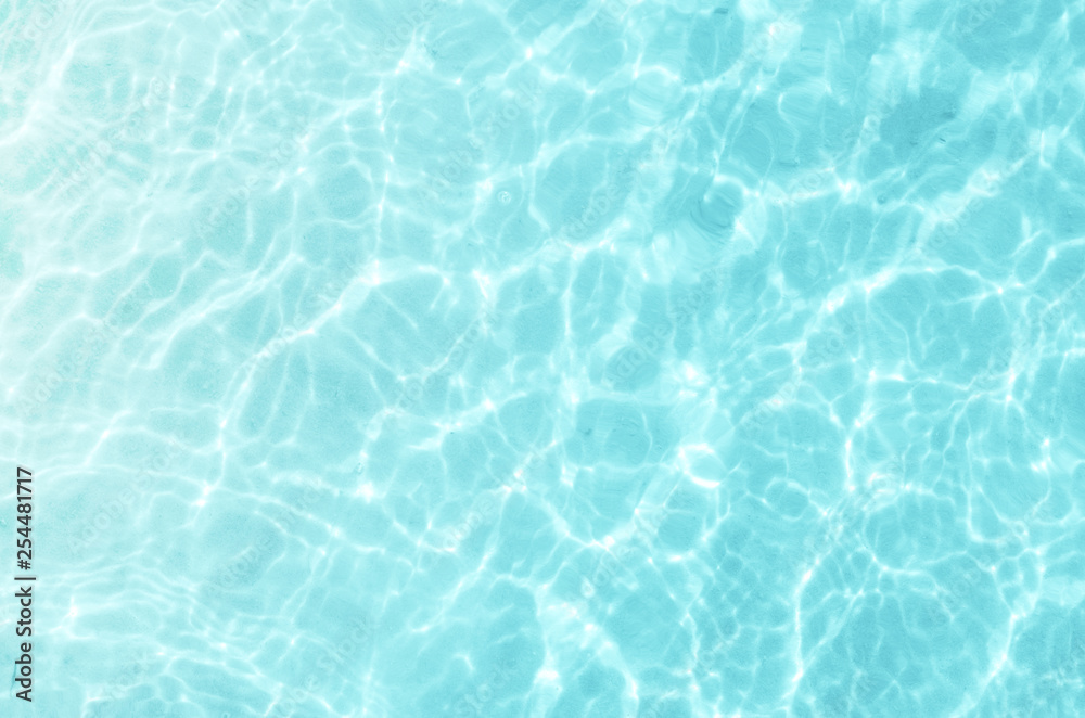 Blue swimming pool. Summer background. Summer vacation.