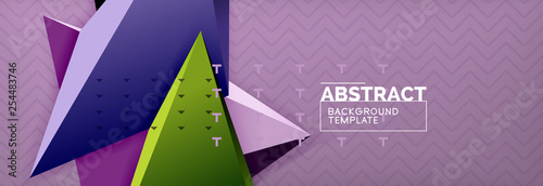 3d triangular shapes geometric background. Origami style pattern with triange shapes for decorative design. Poster design. Line design. Modern presentation template