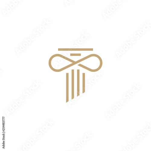 infinity law pillar logo vector icon