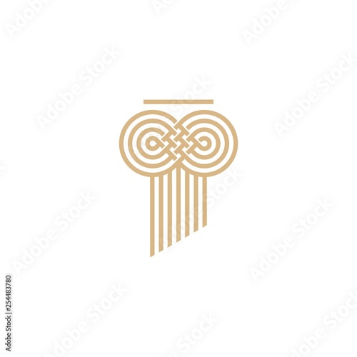 infinity law pillar logo vector icon