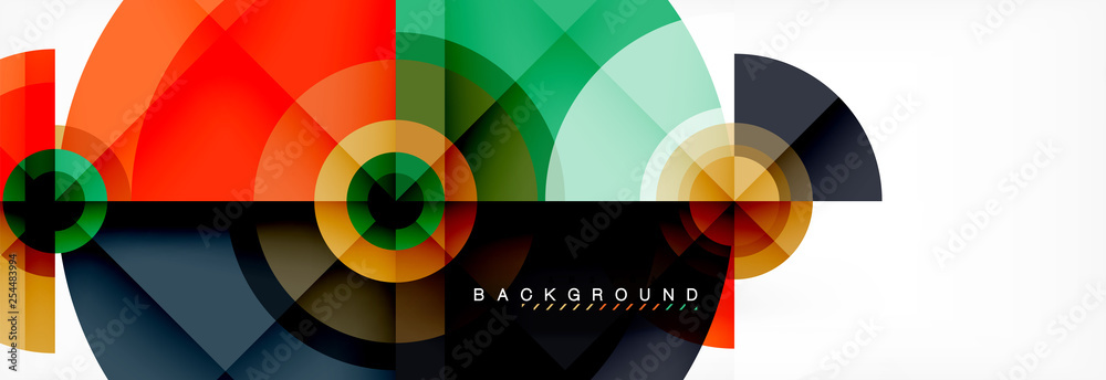 Obraz premium Round circles and triangles abstract background