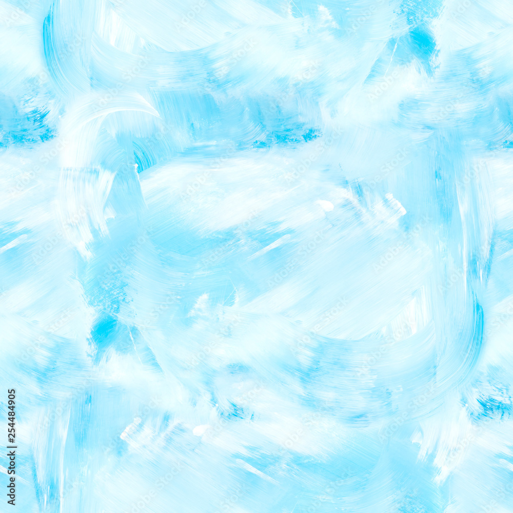 Obraz premium Blue abstract hand painted seamless pattern.