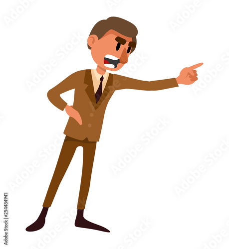 angry man swears. vector isolated illustrationangry man swears