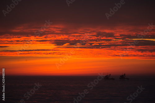 Fired sky during sunset