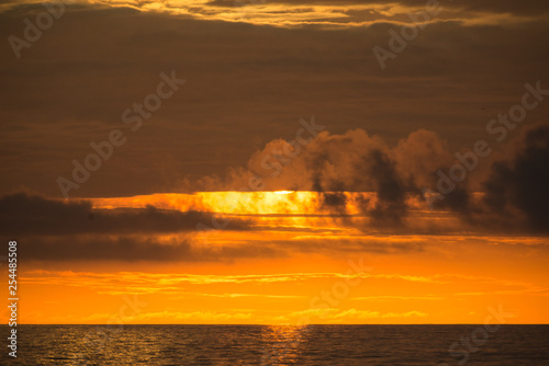 Sunset in a cloudy sky
