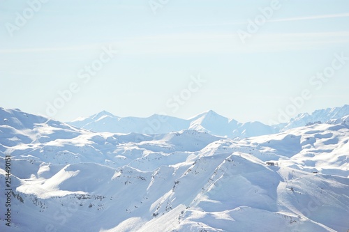Mountain scenery at winter with snow 