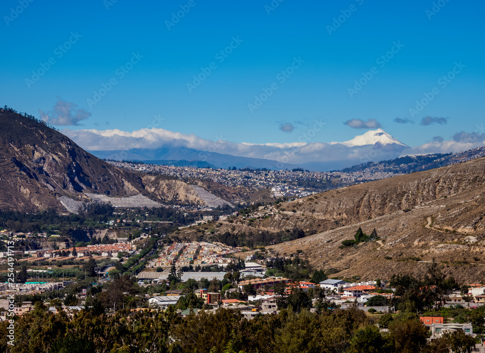 Landscape seen from Monument to the Equator, Ciudad Mitad del Mundo, Middle of the World City, Pichincha Province, Ecuador