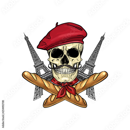 Sketch, french skull