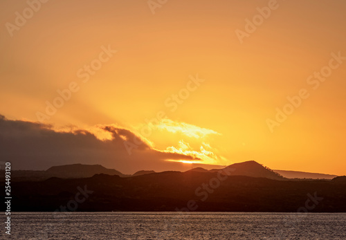 Santiago or James Island at sunset, Galapagos, Ecuador
